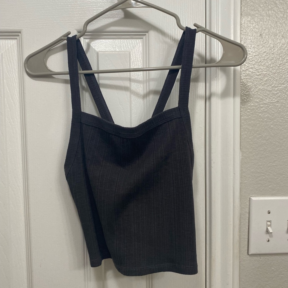 Black Ribbed Women's Tank Top